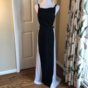 BCBG Black and White Gown with cutout back, NWT